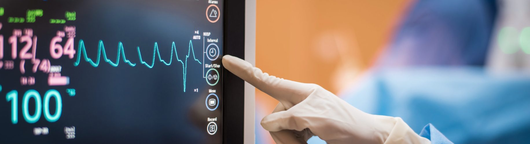 Electrocardiogram in hospital surgery operating  emergency room